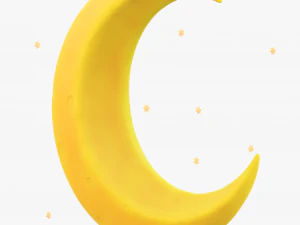 Stylized Crescent Moon 3D Model