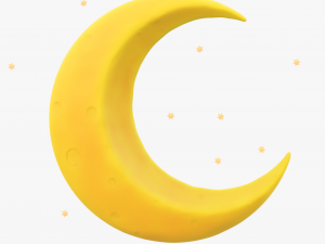 Stylized Crescent Moon 3D Model