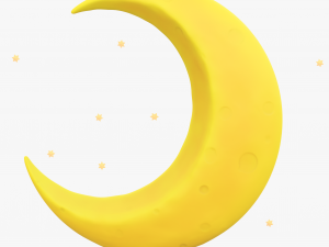 Stylized Crescent Moon 3D Model