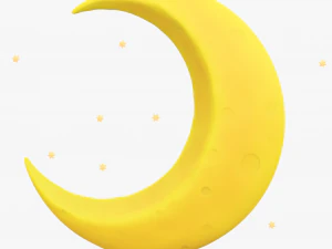 Stylized Crescent Moon 3D Model