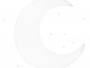 Stylized Crescent Moon 3D Model