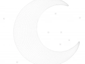 Stylized Crescent Moon 3D Model