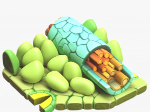 Struttura degli strati dell'anatomia fogliare Modello 3D