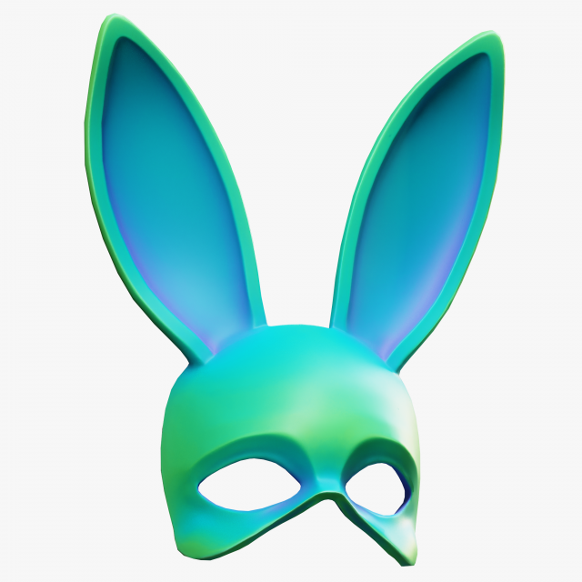 Rabbit Bunny Mask 3D Model .c4d .max .obj .3ds .fbx .stl .blend 