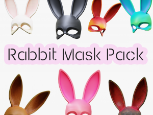 Rabbit Bunny Mask Bundle 3D Model