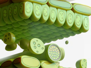 Leaf Anatomy Layers Structure 3D Model