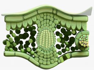 葉の解剖学的層構造 3Dモデル