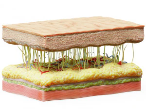 Secci&oacute;n transversal de la piel Modelo 3D