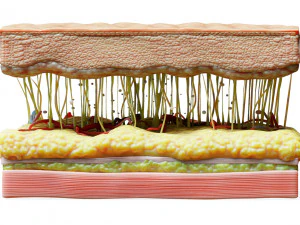 Secci&oacute;n transversal de la piel Modelo 3D