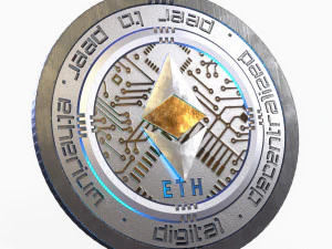 Koin Mata Uang Kripto Ethereum Model 3D