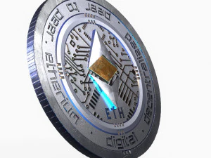 Ethereum Cryptocurrency Coin 3D Model