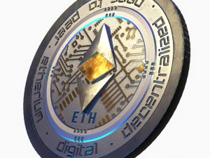 Ethereum Cryptocurrency Coin 3D Model