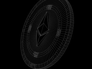 Ethereum Cryptocurrency Coin 3D Model