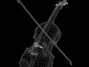 Violino in legno stilizzato a basso numero di poligoni Modello 3D