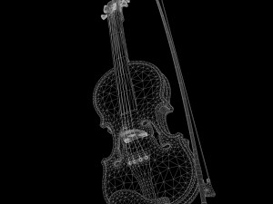 Stylized Wood Violin Low-poly 3Dモデル