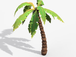 Cartoon Palm Tree Scene 3D Модель