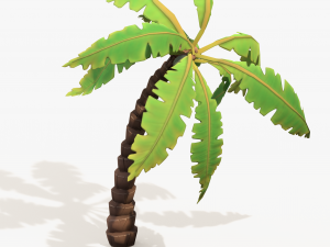 Cartoon Palm Tree Scene 3D Модель