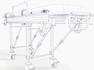Ambulance Stretcher Trolley 3D Model