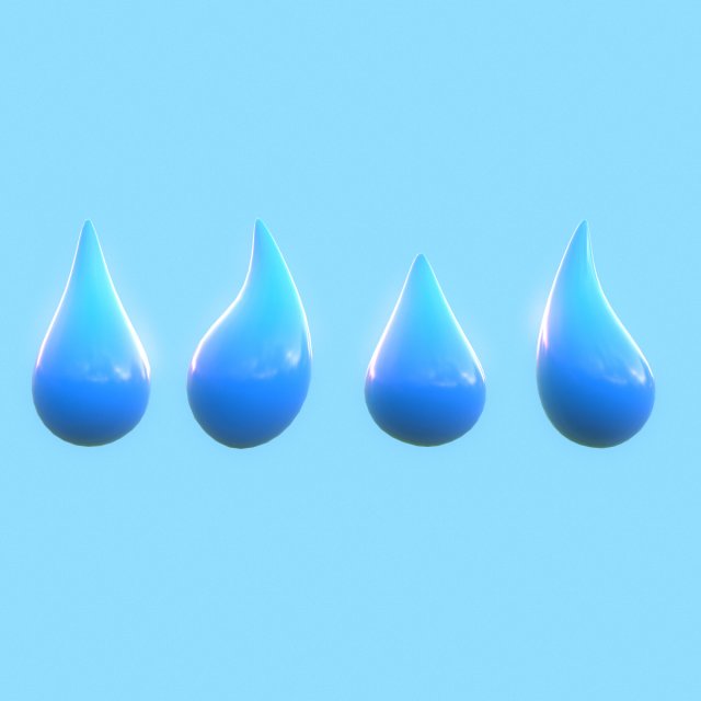 Water Drop 3D Model .c4d .max .obj .3ds .fbx .stl .blend 