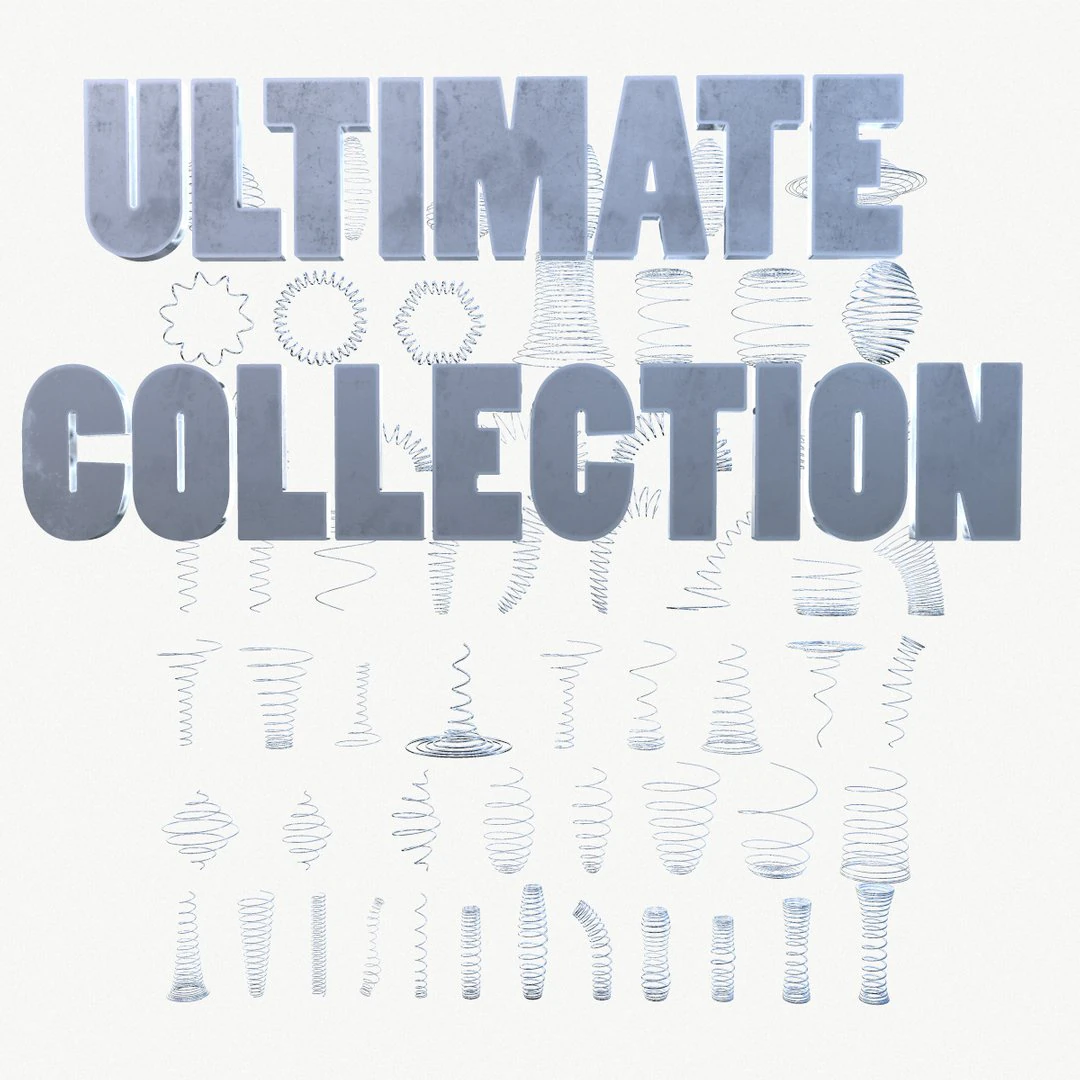 Metal Spiral Spring ULTIMATE COLLECTION 3D Model .c4d .max .obj .3ds .fbx .stl .blend