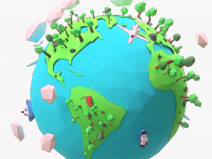 Cartoon Earth 3D मॉडल