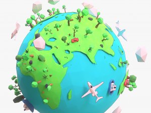 Cartoon Earth 3D मॉडल