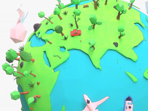 Cartoon Earth 3D मॉडल