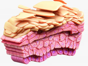 Epidermis Cross Section Anatomy 3D Model
