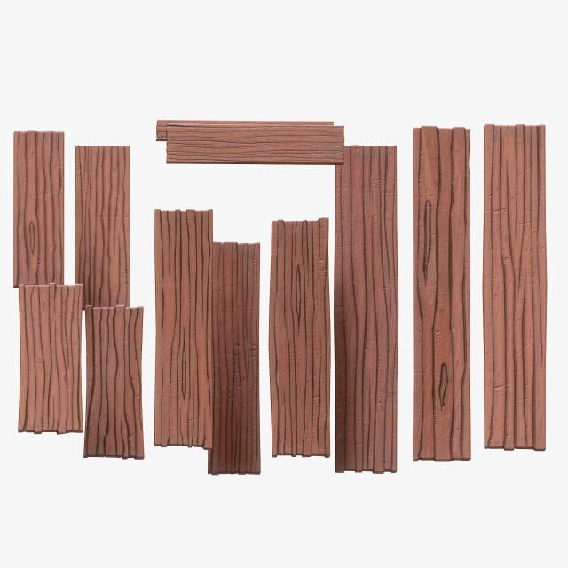 Stylized Wood Plank 3D Model .c4d .max .obj .3ds .fbx .stl .blend 