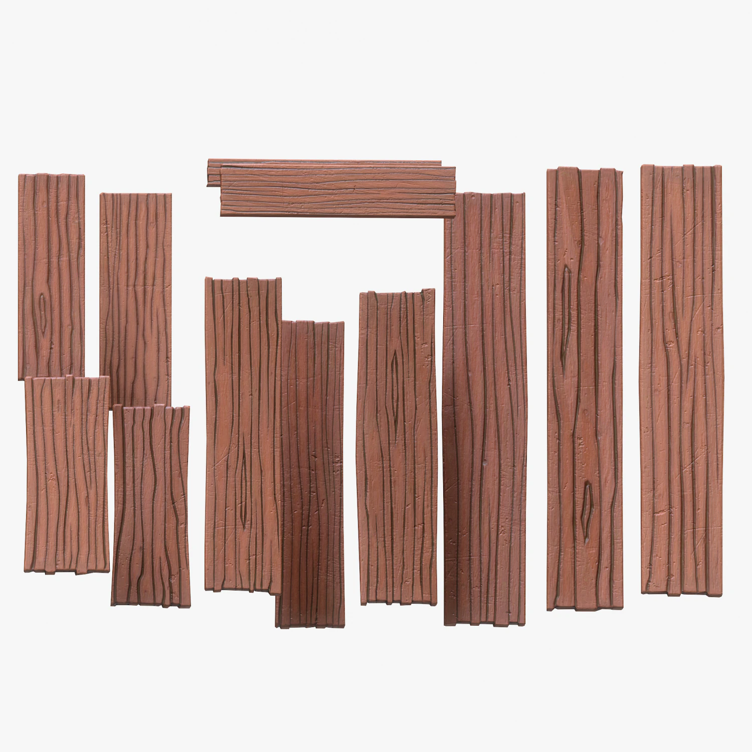 Stylized Wood Plank 3D Model .c4d .max .obj .3ds .fbx .stl .blend 