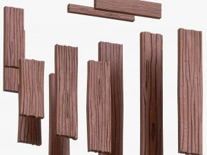Stylized Wood Plank 3D Model