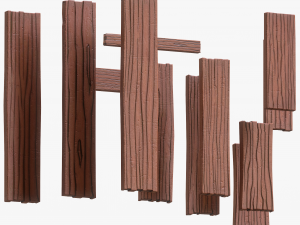 Stylized Wood Plank 3D Model