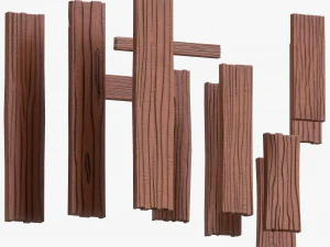 Stylized Wood Plank 3D Model