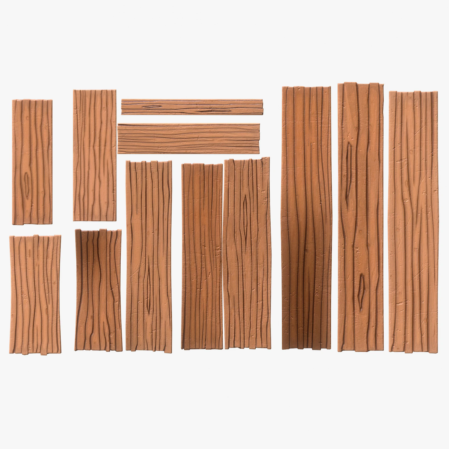 Stylized Wood Planks 3D Model .c4d .max .obj .3ds .fbx .stl .blend 