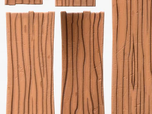 Stylized Wood Planks 3D Model