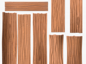 Stylized Wood Planks Model 3D
