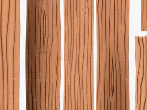 Stylized Wood Planks 3D Model
