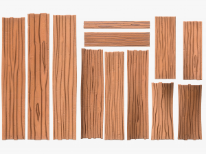 Stylized Wood Planks Model 3D
