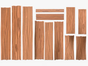 Stylized Wood Planks 3D Model