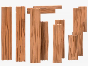 Stylized Wood Planks 3D Model
