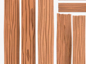 Stylized Wood Planks 3D Model