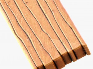 Cartoon Wood Planks 3D Model