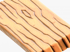 Cartoon Wood Planks 3D Model