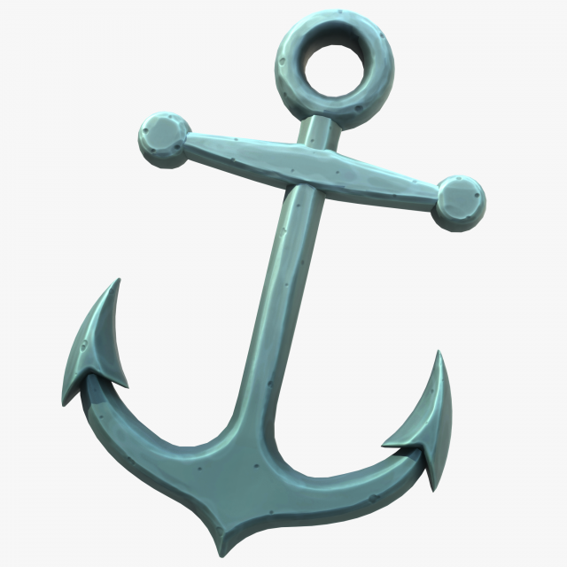 Stylized Cartoon Anchor 3D मॉडल .c4d .max .obj .3ds .fbx .stl .blend 