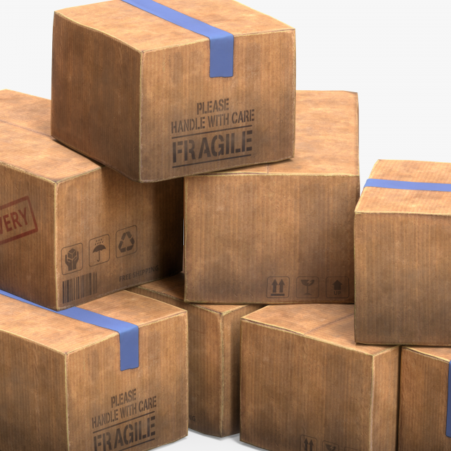Cardboard Box Modelo 3D .c4d .max .obj .3ds .fbx .stl .blend 