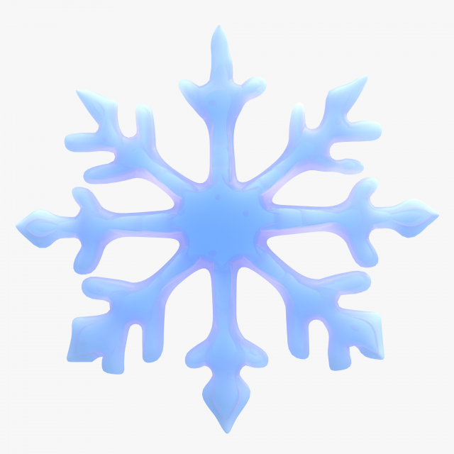 Snowflake 3D Model .c4d .max .obj .3ds .fbx .stl .blend 