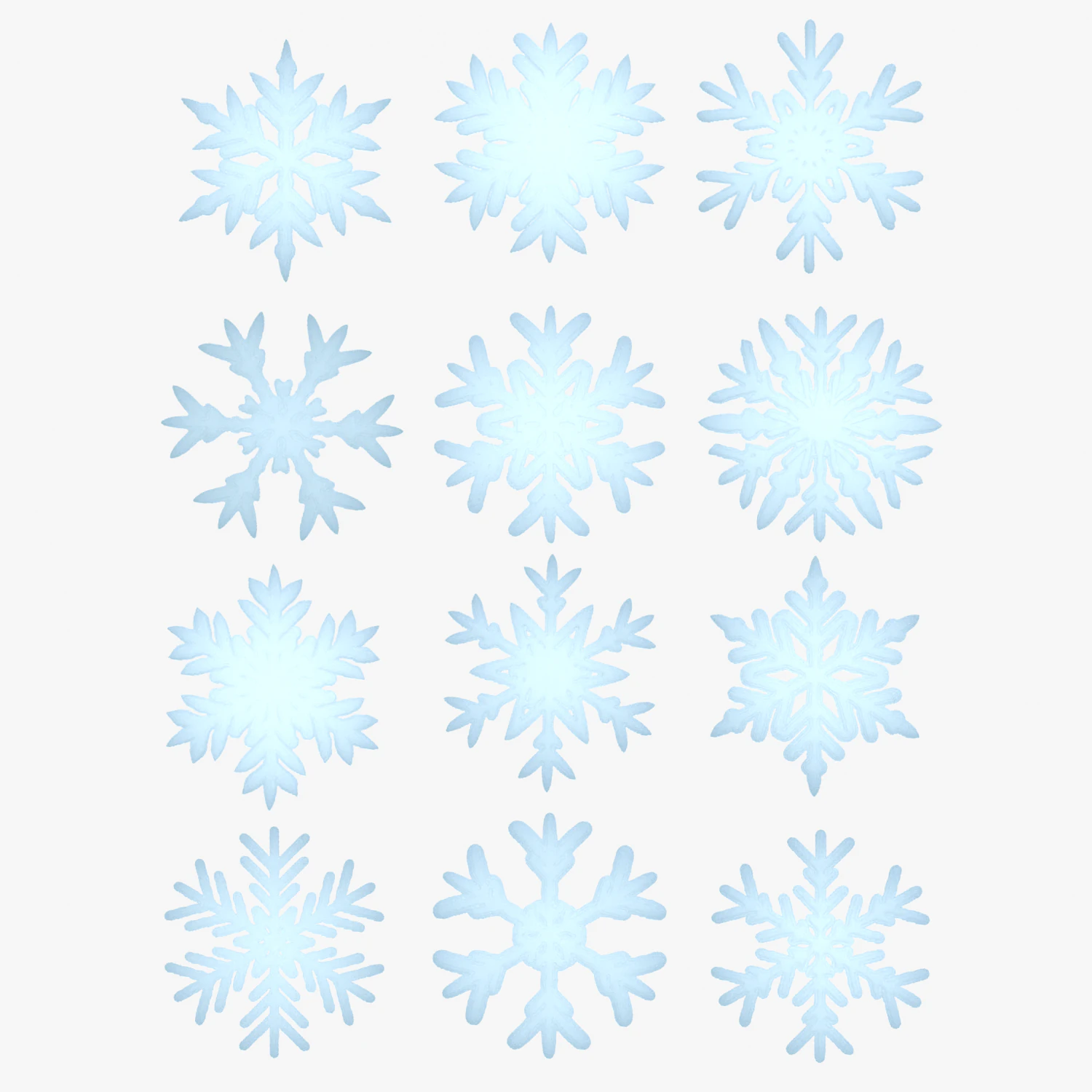 Snowflake Stylized 3D Model .c4d .max .obj .3ds .fbx .stl .blend 