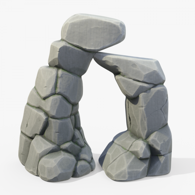 Stylized Rock Cliff Stone Gate Model 3D .c4d .max .obj .3ds .fbx .stl .blend 