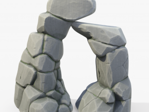 Stylized Rock Cliff Stone Gate 3D Model