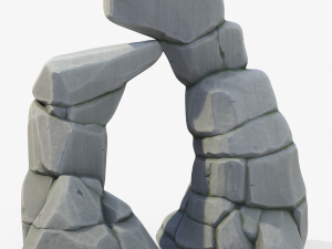 Stylized Rock Cliff Stone Gate Model 3D